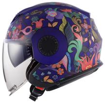 Capacete Feminino Aberto Ls2 Verso OF570 Flora Brasil Fosco