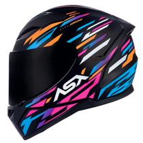 Capacete Feminino Asx City Arrow Preto Laranja Rosa Fechado