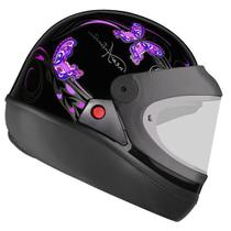 Capacete Feminino Fechado Automático Viseira Cristal New EBF 7 Moto Adesivo Borboleta Envio Imediato