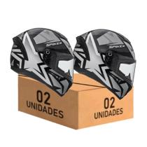 Capacete Feminino Fechado Peels Spike Il 1st Preto Grafite Kit 2 Unidades