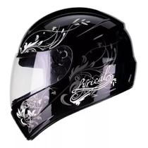 Capacete Feminino Fly F9 Lyrical Preto Branco