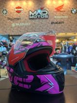 Capacete Feminino Ls2 FF353 PAPID Cromo Rosa Preto Fosco PINK