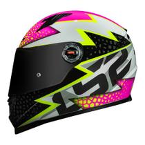 Capacete Feminino LS2 FF358 Speedy Branco e Rosa Brilhante Fechado