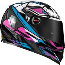 Capacete Feminino LS2 FF358 Xdron Cyan Brilhante Fechado Moto Rosa