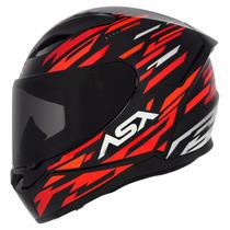 Capacete feminino masculino Asx City Arrow Brilho Preto Vermelho