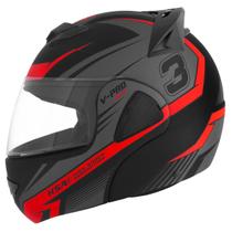 Capacete Feminino Masculino Escamoteável Robocop Modular Pro Tork V-Pro Jet 3 Aberto Fechado