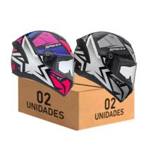 Capacete Feminino Masculino Fechado Peels Spike Il 1st Rosa e Preto Grafite Kit 2 Unidades