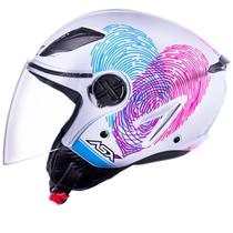 Capacete Feminino Moto Asx Aberto City Air Passion Coração