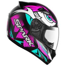 Capacete Feminino Moto Ebf New Spark Dragon Rosa Fosco