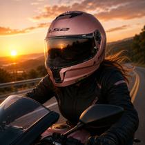 Capacete feminino moto ls2 stream ii ff808 monocolor matte rose gold metallic rosa