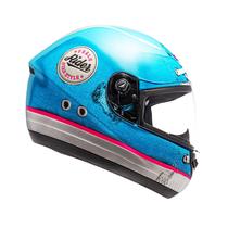 Capacete Feminino Moto Peels Spike Jeans Azul e Rosa Fosco