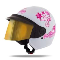 Capacete Feminino motociclista Aberto Moto Pro Tork Liberty Three For Girls Vis. Dourada