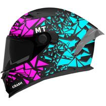 Capacete Feminino MT Braker SV Crash Rosa Oculos Moto