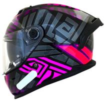 Capacete Feminino MT Braker SV Zebra Roxo Rosa Oculos Moto