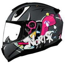 Capacete Feminino Norisk Razor Mad Cinza Moto Fechado