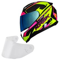 Capacete Feminino Norisk Razor Speedmax Amarelo Viseira Azul Capacete Feminino Norisk Razor Speedmax Amarelo Viseira Azul