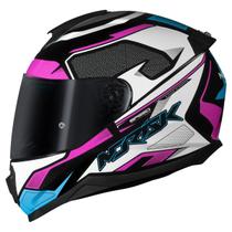 Capacete Feminino Norisk Razor Speedmax Rosa Azul Moto