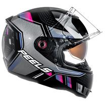 Capacete Feminino Peels Icon Force Roxo Oculos Interno Moto