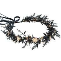 Capacete floral feito à mão Black Flower Crown MOSTORY