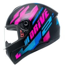 Capacete Fly Drive 2 HG Atitude Preto com Rosa Feminino