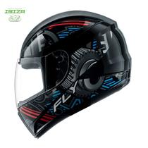 Capacete fly f-9 motor pto/az t-60