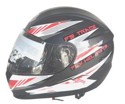 Capacete Fly F-9 Trace Preto Fosco Vermelho