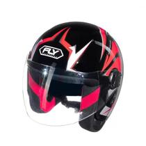 Capacete Fly New Jet Freedom Preto/Vermelho