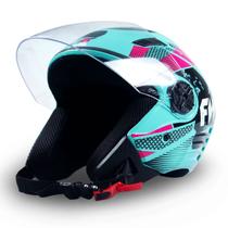 Capacete Fw3 Aberto X Open Speed Para Moto Com Viseira Tamanho 58 Azul Claro Resistente