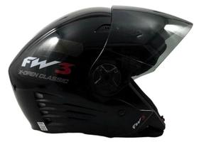 Capacete Fw3 Classico PRETO + Viseira Fumê Blade Top