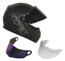 Capacete Fw3 Gt Classic Preto Fos 60 + Viseira Fumê+Camaleão - Kit