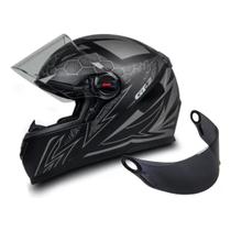 Capacete Fw3 Gt2 Preto Fosco Mais 2 Viseiras Extra Cristal e Fumê Capacete Fw3 Gt2 Preto Fosco Mais 2 Viseiras Extra Cristal e Fumê