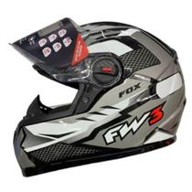 Capacete Fw3 Gtn Fox Fechado Masculino Feminino Grafite