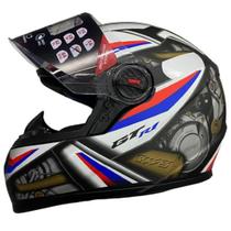 Capacete Fw3 Gtn R1 Preto / Azul / Vermelho Fosco