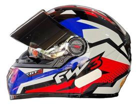 Capacete Fw3 Gtn Super Vermelho/azul Capacete Fw3 Gtn Super Vermelho/azul