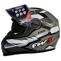Capacete Fw3 Gtx Fox Grafite Cinza Preto Com Oculos Interno Capacete Fw3 Gtx Fox Grafite Cinza Preto Com Oculos Interno