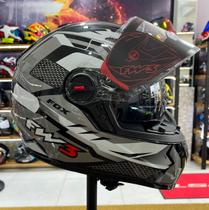 Capacete FW3 GTX FOX Grafite, com óculos interno