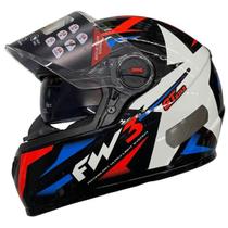 Capacete Fw3 Gtx Star Estrela Preto Brilhante Azul Vermelho Com Oculos Interno Capacete Fw3 Gtx Star Estrela Preto Brilhante Azul Vermelho Com Oculos Interno