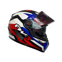 Capacete Fw3 Gtx Super Vermelho Azul E Branco Com Óculos Interno