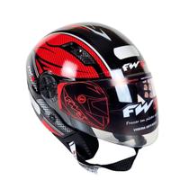 Capacete Fw3 Para Moto X Open Preto Vermelho Tamanho 58 Capacete Fw3 Para Moto X Open Preto Vermelho Tamanho 58