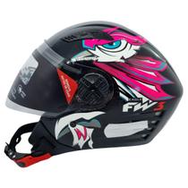 Capacete Fw3 X Open Eagle Rosa com Azul Tamanho 60