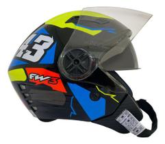 Capacete fw3 x open up 43 amarelo e azul 60