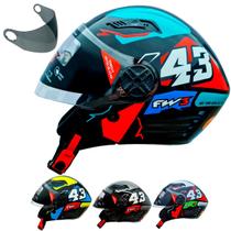 Capacete Fw3 X Open Up 43 C/ Óculos Interno e Viseira Fumê