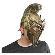 Capacete Gladiador Medieval Adulto Dourado com Viseira