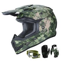 Capacete GLX GX623 DOT Kids Youth ATV Off-Road Camuflage