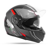 Capacete Gp Tech A118 Sv Elite Articulado Preto/Cinza/Vermelho Fosco Capacete Gp Tech A118 Sv Elite Articulado Preto/Cinza/Vermelho Fosco
