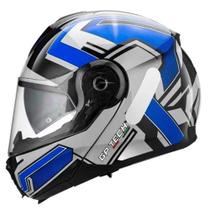 Capacete Gp Tech A118 Sv Fusion Articulado Robocop Preto com Azul 58 Capacete Gp Tech A118 Sv Fusion Articulado Robocop Preto com Azul 58