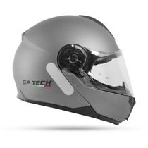 Capacete Gp Tech A118 Sv Mono Articulado Cinza Fosco Titanium