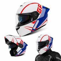 Capacete Gp Tech A128 Sv Pulse Escamoteável Viseira Solar Forro Removível Capacete Gp Tech A128 Sv Pulse Escamoteável Viseira Solar Forro Removível