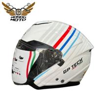 Capacete gp tech aberto of669 range azul 56 óculos interno masculino feminino motociclista motoqueiro intercomunicador