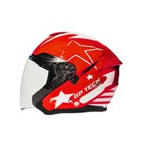 Capacete gp tech aberto of669 usa vermelho com visor solar 58/m